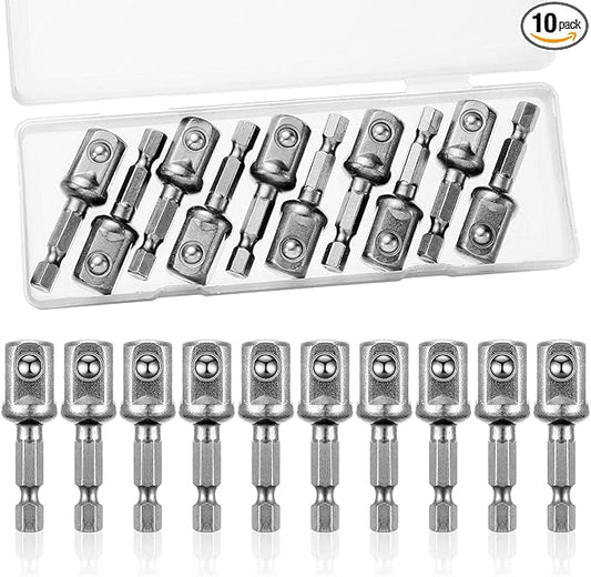 Impact Adapter Square Socket for Drills Extension Driver Bits Hex Impact Socket Adapter for Automotive DIY(1/2 Inch Square Tip, 50 mm Long,Silver)