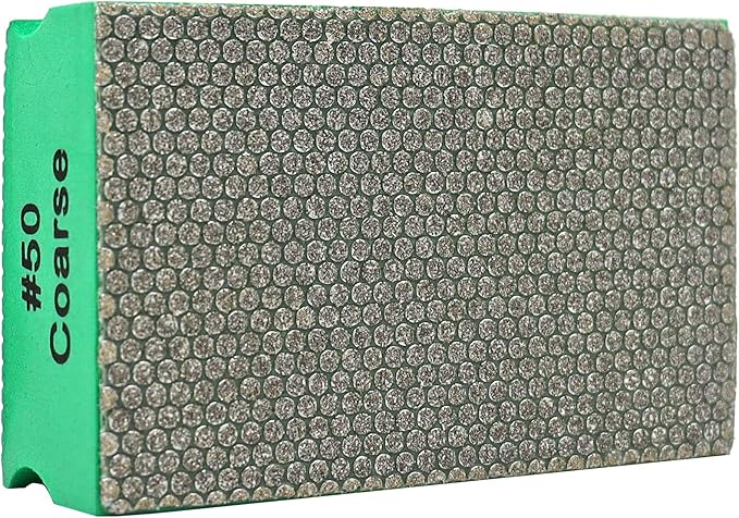 HIGHDRIL Diamond Hand Polishing Pad - Grit 50 Diamond Electroplated Hand Sanding Pads Polishing Blocks for Granite, Marble, Glass, Concrete