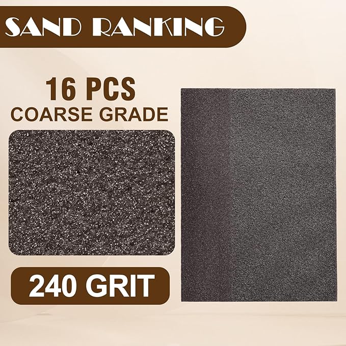 240 Grit Angled Sanding Blocks, Jamiikury Sponge Sand Block Washable and Reusable, Wet & Dry Sandpaper Block for Wood Metal Drywall and Furniture Paint - Pack of 16