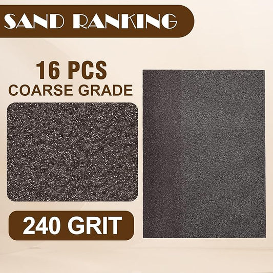 240 Grit Angled Sanding Blocks, Jamiikury Sponge Sand Block Washable and Reusable, Wet & Dry Sandpaper Block for Wood Metal Drywall and Furniture Paint - Pack of 16
