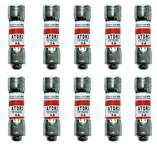 10-Pack New ATDR3 ATDR-3 ATDR-3A 600Vac Time Delay Class CC Fuse竊똀TDR-3A Cartridge Time-Delay Fuse