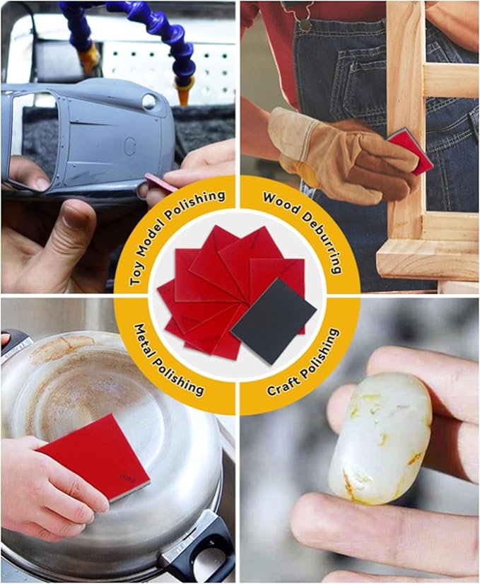 16 Pcs 320 Grit Sanding Sponge, Ultra Fine Sandpaper Assortment Pads, Soft Foam Sanding Block Dry Wet Sandpaper for Model Drywall Metal Wood Furniture Polishing (P320)