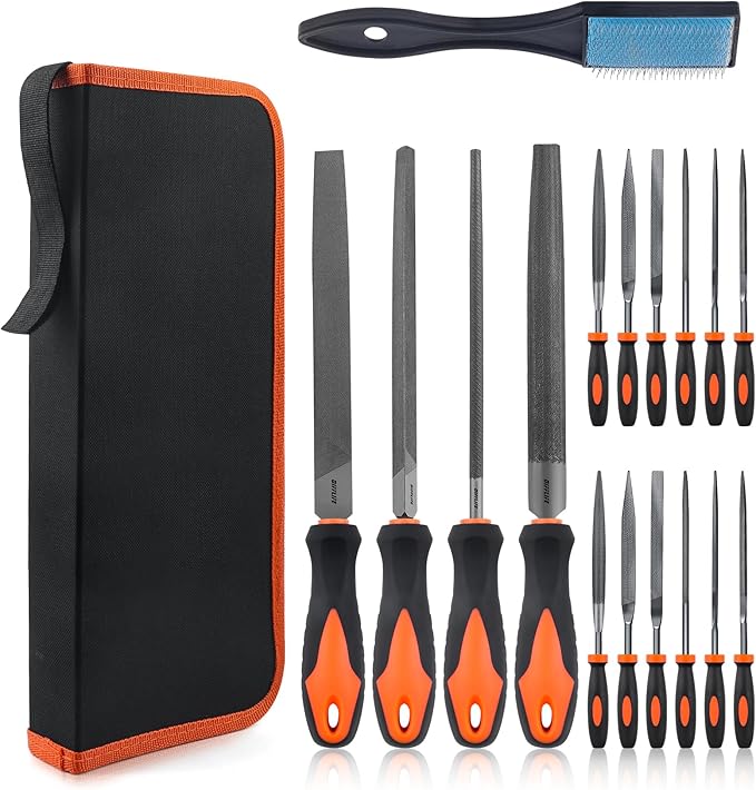 17-Piece Precision File Set - Triangle, Half-Round, Round & Needle Files (17 Piece)