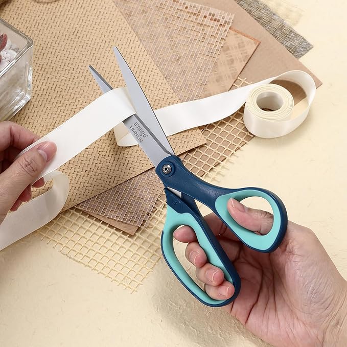 LIVINGO Titanium Scissors All Purpose - 3 Pack 8.5??Sharp Stainless Steel Heavy Duty Shears for Office Home Crafting Cutting Paper Fabric