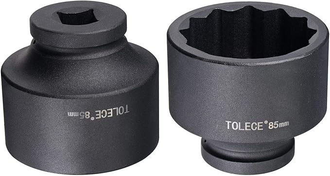 uxcell 1-Inch Drive 85mm 12-Point Impact Socket, CR-MO Steel 102mm Length, Standard Metric Sizes