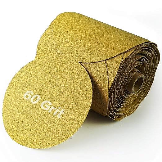PSA Sanding Discs 6 Inch Adhesive Backed Sandpaper 100 Pack 60 Grit Self Adhesive Sanding Discs for DA Sander Self Stick for Wood, Auto Body Repair, Paint, Metal, and Plastic