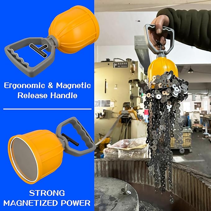 ULIBERMAGNET Magnetic Transfer Pickup Tool,Quick Release Magnetic Bulk Parts Manual Lifter,Material Handling Magnet,Pickup Magnetic Sweeper for Small Metal Object,Nails,Nut,Screw, Tacks,Metal Scraps