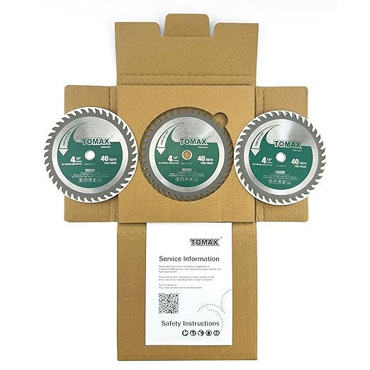 TOMAX 3 Pack 4-1/2 Inch 40 Tooth ATB Finishing Saw Blade with 3/8-Inch Arbor