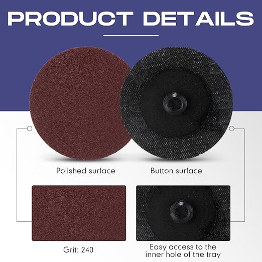 Newwiee 150 Pieces 2 Inch Sanding Discs 240 Grit Roll Lock Discs Die Grinder Sanding Disc for Surface Prep Strip Grind Polish Finish Burr Rust Paint Removal Red