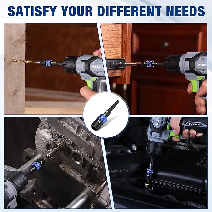 WORKPRO Drill Screwdriver Bit Holder for Impact Driver Bits, 3" Drill Bit Extension, 1/4 Inch Hex Shank Quick Release Extension Adapter, Ideal for Nuts, Drills and Socket Driver Adapters