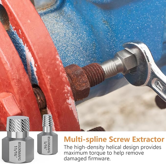 49PCS Screw & Bolt Extractor Set with Left Hand Drill Bit Set, Multi-Spline Easy Out Broken Bolt Remover Tools for Damaged Stripped Rounded-Off Bolts, Socket Screws, Nuts, Studs, and Fittings