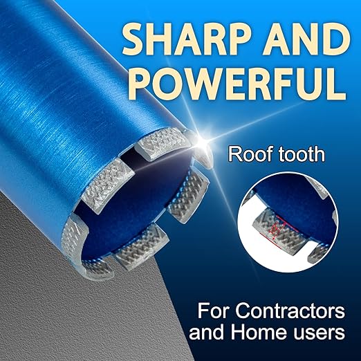 SALI Wet Diamond Core Drill Bits 1-1/2"/38mm Diameter, 15"/380mm Drilling Depth Concrete Core Drill Bit, 5/8-11" Thread Core Bit Turbo Laser-Welded Segments with Rebar, Brick, Block, Masonry, Stone