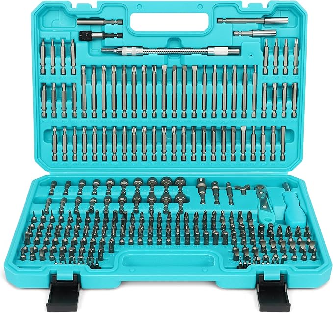 Amartisan 258-Piece Ultimate Screwdriver Bit Set, Chrome Vanadium Steel Driver Bit Set, Security bit set, Includes Bits Holder, Nut Driver, etc (Blue)