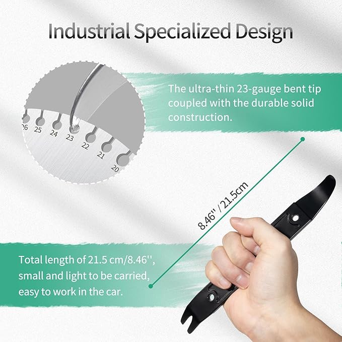 4140 Steel Durable Pay Bar,Multi-Function Trim Removal Tool for Compact Panel,Auto Trim Interior,Sheet Metal,Fasteners,Also for Bumper Retainer Clips-1PCS Black