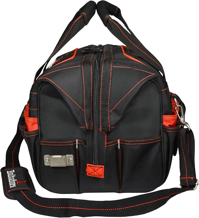 Hultafors Work Gear HT5553 Pro Contractor's Closed Top Tool Bag, 42 Pockets, Heavy Duty Ballistic Polyester Tool Carrier, Neoprene Carrying Handles, Adjustable Slip-Resistant Shoulder Strap