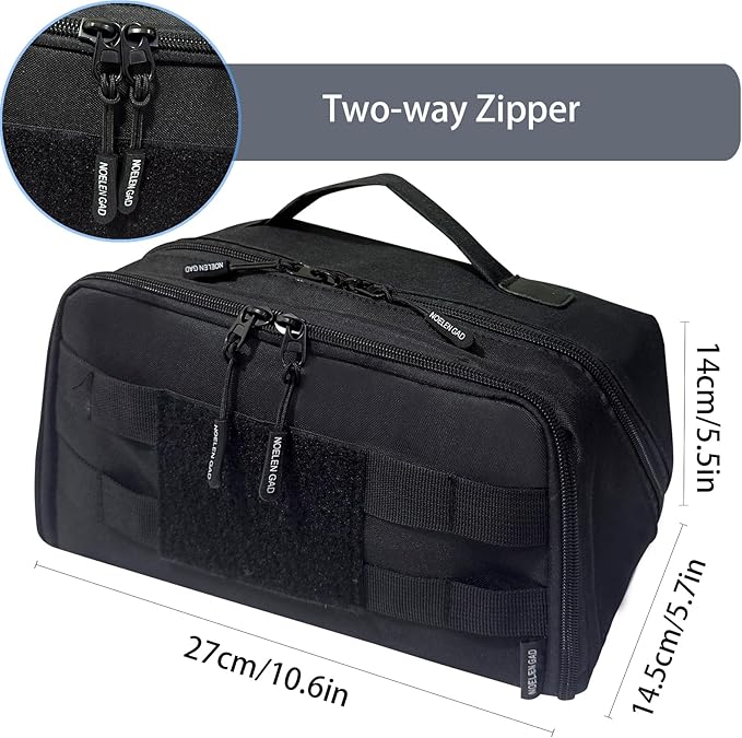 Tool Storage Bag,Portable Hand Tool Storage Organizer for Men, Tactical Range Bag with Anti-friction Bottom, Toolbag Organizer Multi-purpose Work Tote for Repairman, Carpenters, Handyman (Black)