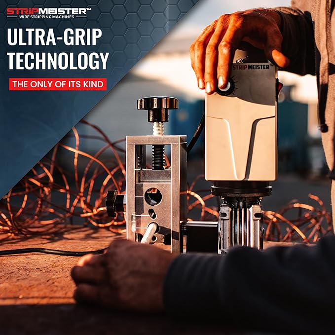 StripMeister E350x Electric Automatic Wire Stripping Machine ??Wire Size Up To 횠1", Jam-Free, Ultra Fast Scrap Wire Stripper with Ultra Grip Feeders for Copper Wires