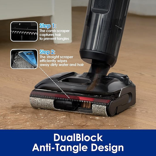 Tineco Floor ONE S7 Stretch Ultra Cordless Wet Dry Vacuum Cleaner, 180째Lay-Flat Anti-Tangle Design, 50 Minutes Runtime, 185??Flashdry Self-Cleaning, Dual-Sided Edge Cleaning Floor Cleaner