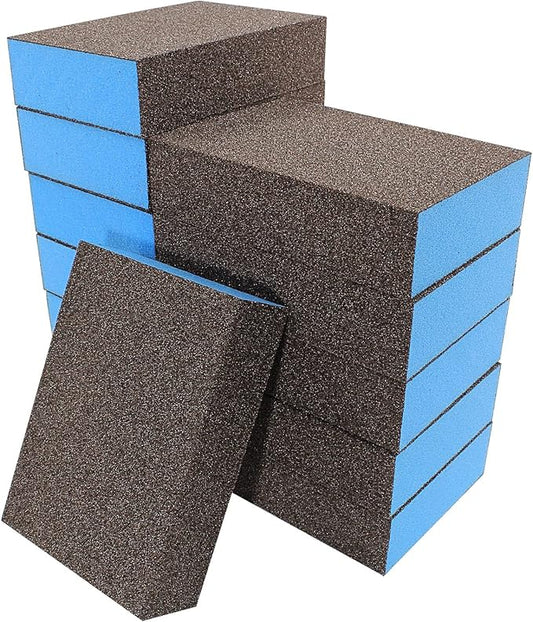 12Pcs Coarse Sanding Sponge 80 Grit, Wet Dry Sanding Block Sanding Sponge Metal Sandpaper Blocks for Drywall Wood Plastic Metal Furniture
