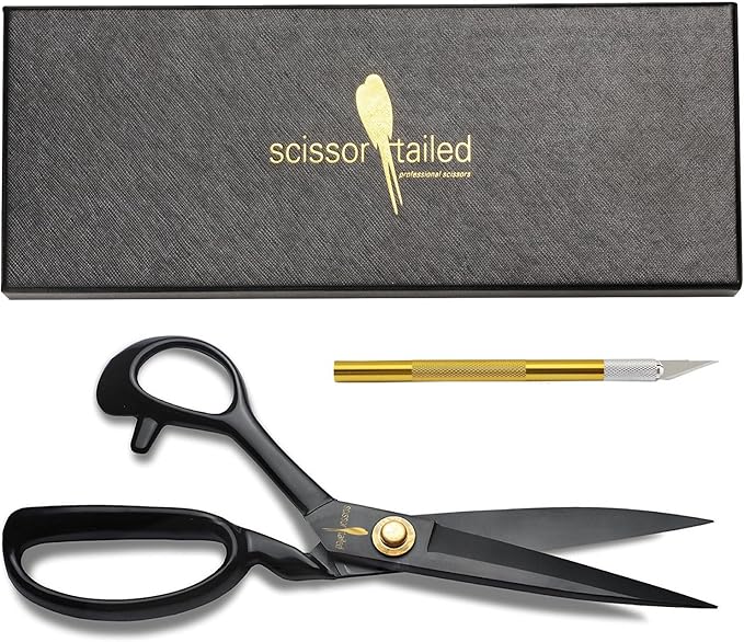 Professional Tailor Scissors 8 Inch for Cutting Fabric Heavy Duty Scissors for Leather Cutting Industrial Sharp Sewing Shears for Home Office Artists Dressmakers