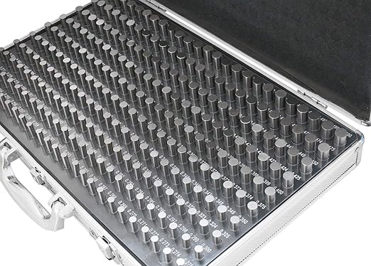Accusize Industrial Tools 0.251''-0.500'', 250 Pc Steel Plug Pin Gage Set, Minus, Class Zz, with Reliable Strong Aluminum Case, M2(-) a