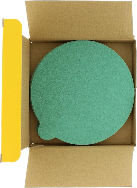Dura-Gold Premium 6" Green Film PSA Sanding Discs - 80 Grit (Box of 25) - Self Adhesive Stickyback Sandpaper for DA Sanders, Finishing Coarse Cut Abrasive - Sand Automotive Paint, Woodworking Wood