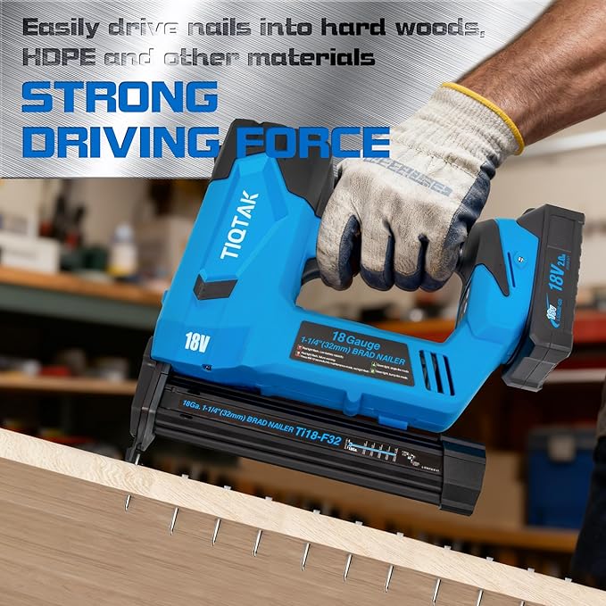 Brad Nailer Cordless, 18 GA Nail Gun Battery Powered, 3400 Nails per Charge, Super-long Runtime,Drives 3/8" to 1-1/4" Nails
