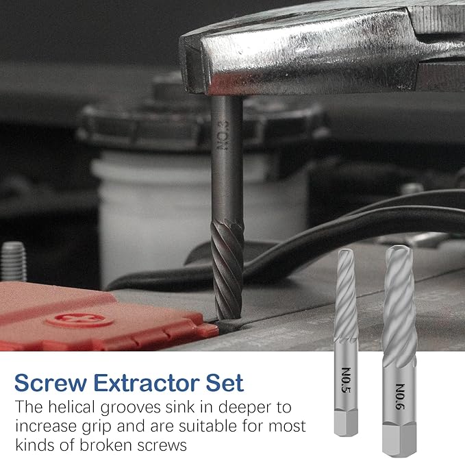 MABLEVI 36 Pcs Upgrade Screw Extractor Set, 3/8??Drive Multi-Spline Easy Out Bolt Extractor Set, Stripped Screw Removal Tool Kit for Removing Nuts Bolts with Solid Storage Case