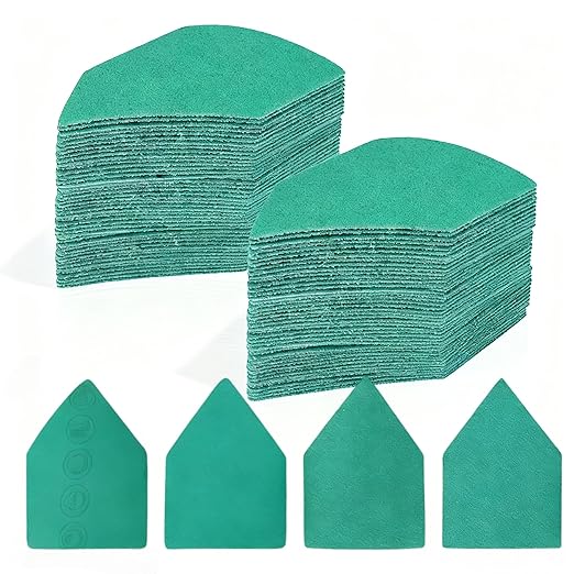 80 Pack Box Triangle Sanding Sheets 90 * 65mm Fits M12 Sanders竊?0, 80竊?20, 240 Grit (20 of Each) Heavy Duty Hook & Loop Detail Sanding Paper