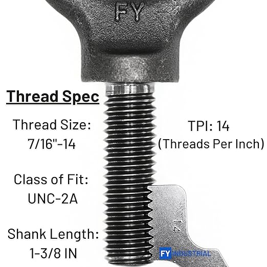 3 Pcs Lifting Shoulder Eye Bolts 7/16"-14 X 1-3/8"