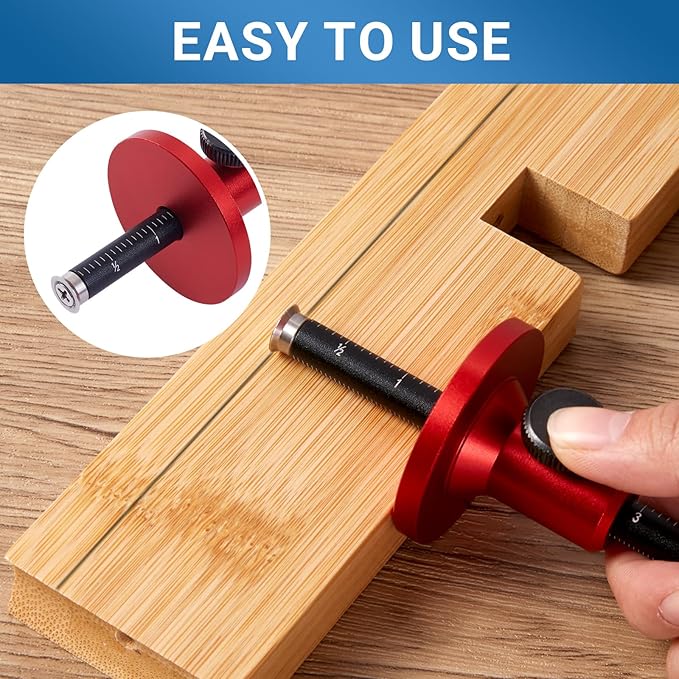 Wheel Marking Gauge for Woodworking, Micro-Adjustable Dovetail and Mortise Marker with Dual Metric Imperial Scales, Anti-Roll Design, Aluminum Alloy Carpentry Tool