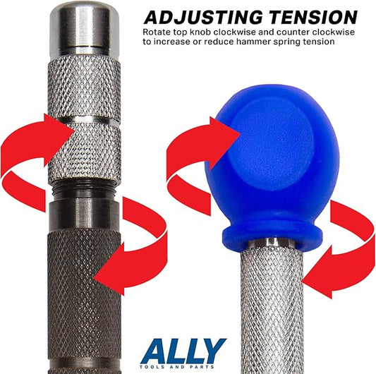 ALLY Tools Super Strong 6 Inch and 5 Inch Heavy Duty Automatic Center Punch, Perfect Automatic Center Punch for Metal, Wood, Plastic, Glass, and Marble ??Features Spring Loaded Center Punch Design