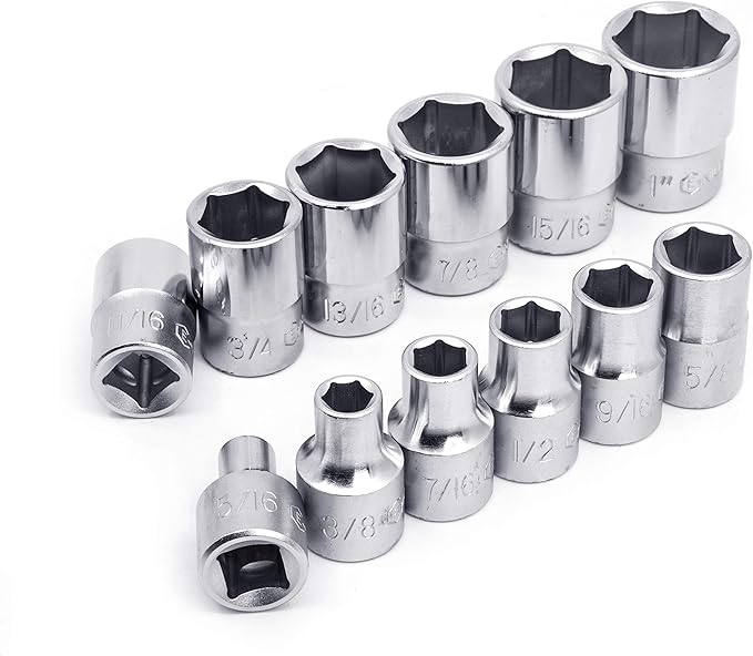 GENIUS TOOLS 12PC 1/2"" Dr. SAE Hand Socket Set - GS-412S"