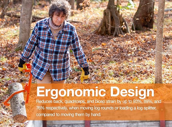 LogOX Hauler - 21??Cant Hook Log Roller and Carrier | Orange Powder-Coated Log Hauler Hand Tool for Firewood Harvesting, Brush or Tree Removal. (Patented, Made in USA, with a Warranty)