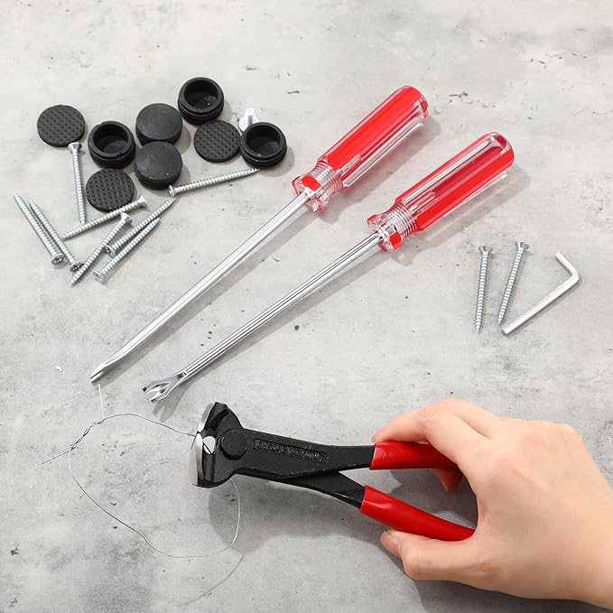 Honoson 3 Pcs Nail Puller Pliers Nail Remover Tool Set Include 7" End Cutting Pliers 6" Bendable U Tip and V Tip Tack Lifter for Remove Jewelry Cutting Wires Furniture Floor Wall Photo(Red)