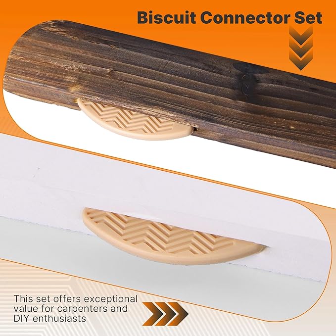 50 Pack PVC Plastic Biscuit Joiner Tool #20, Wood Color Joiner Biscuits for Connecting PVC Decorative Panels, Woodworking, Biscuit Connector for Furniture Frames, Door Frames, Countertop Joiner