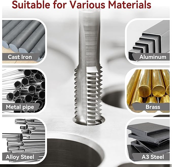 5/8"-18 UNF Tap and Die Set, 5/8x18 Tap and Die, HSS 6542 Machine Right-Hand 5/8 x 18 Thread Tap and Round Die, Upgraded Tap, Threaded Head Has Been Extended