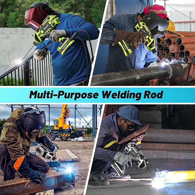 E6013 Welding Rods 3/32'': 14'' Low-Carbon Steel Welding Electrodes for Light Metal Fabrication and Home Repairs with Easy Arc Start and Minimal Spatter, AC/DC Compatible