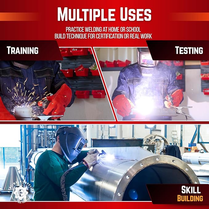 Welding Practice Kit - 304 Stainless Steel, Welding Plate 2 x 4 x1/8 Inch 20 Pack Welding Coupons,Suitable for MIG, TIG, Stick, Arc,MMA