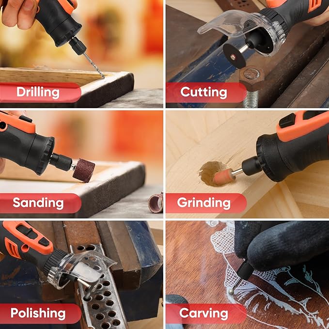 SHALL 508-Piece Rotary Tool Accessories Kit, Universal Rotary Tool Bits for Sanding, Cutting, Grinding, Drilling, Carving, Engraving, Polishing, Cleaning, Rotary Tool Attachments with Carrying Case