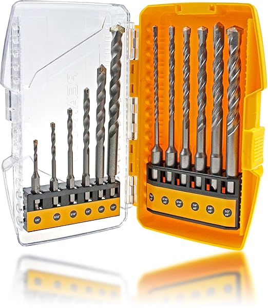 12Pcs SDS Plus Hammer Drill Bit and Masonry Drill Bit Drill Bricks Stone Concrete