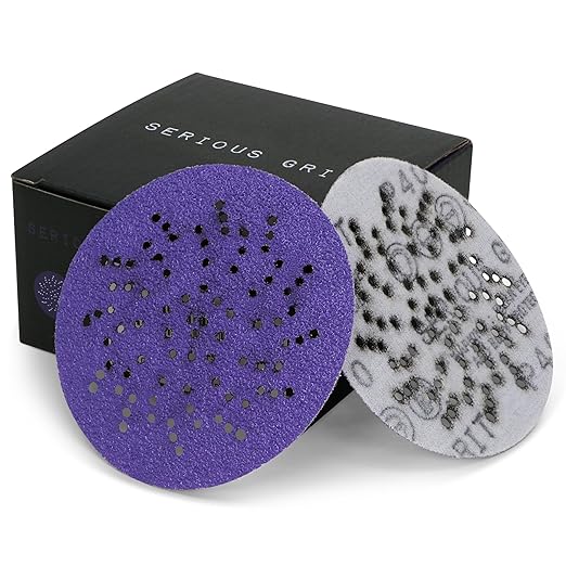 Serious Grit - 3.5-Inch (90mm) 40 Grit Sanding Discs - Advanced Ceramic Grain - Universal Multi-Hole Design Fits Festool RO 90 & Other 3.5 in RO Sanders - Heavy-Duty Hook & Loop Film Discs - 25 Pack
