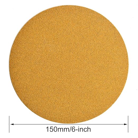 6-Inch No-Hole Hook and Loop Sanding Discs, 60/80/100/120/150/220/320/400/600/800 Assorted Grits Sandpaper for Random Orbital Sander, 100-Pack