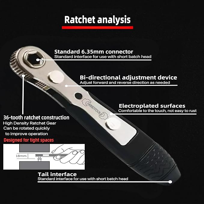 33 in 1 Right angle screwdriver 18mm/0.7??Shortest magnetic screwdriver bit (S2 alloy steel) 90 Degree Offset mini ratchet screwdriver set Dedicated to small spaces Home&Outdoor Portable Tools
