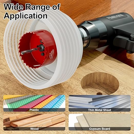 2-3/4" (70mm) Bi-Metal M42 High Speed Steel Hole Saw with Dust Bowl and Pilot Drill Bit, Smooth Cutting Edge for PVC, Drywall, Wood, Plastic, Gypsum Board, Rubber, Thin Metal