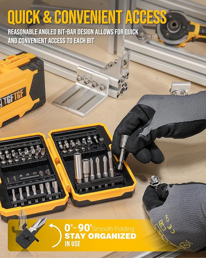 49PCS Screwdriver Bit Set, S2 Steel Magnetic Nut Driver Bit Set, includes Hex, SQ, Tamper Proof Torx Security Bit Set, PH, SL, and PZ Bit, with 1/4??Hex Drill Bit Extension, Upgraded Version