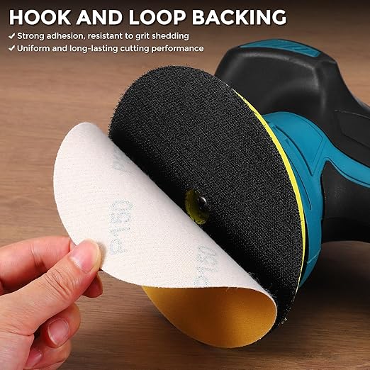 120 Pack Sanding Disc Kit 6 Inch 80/120/180/240/320/400 Grit Hook and Loop Random Orbital Sandpaper for Drywall Sander Wood Metal