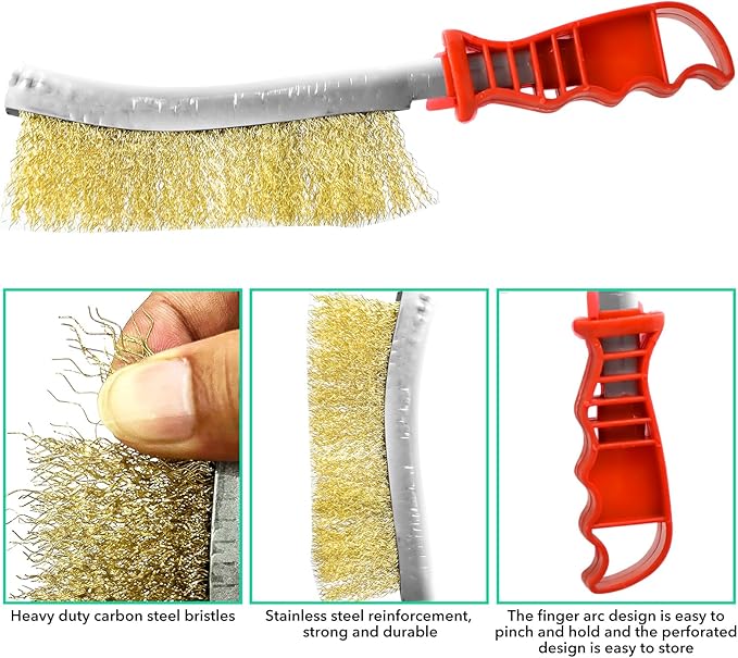 Chipping Hammer, 22oz Welding Chipping Hammer with 2Pcs Steel Wire Brush, Sheet Metal Hammers Slag Removal Tool for Welders Metal Cleaning Workshop & DIY Projects
