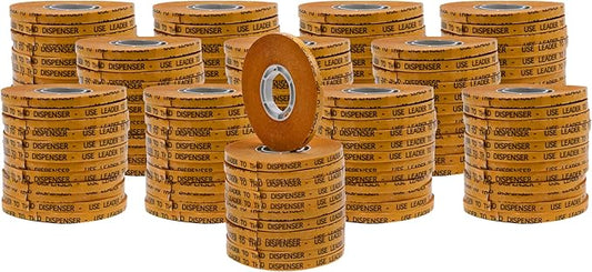 WOD General Purpose ATG Tape, 1/4 inch x 36 yds. (Set of 144 Rolls) Adhesive Transfer Tape Glider Refill Rolls Clear Adhesive on Gold Liner (Acid Free) RWATG20