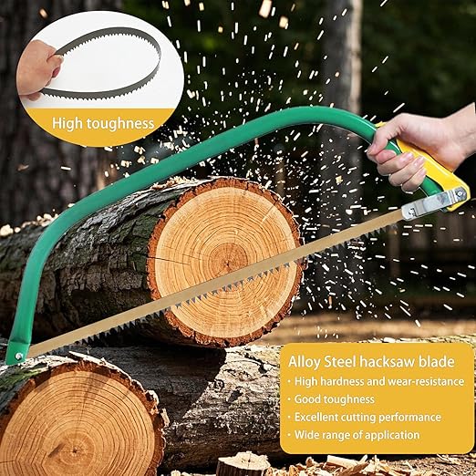 10 Pcs Bow Saw Blade 21 Inch Replacement,Fits Any 21??Bow Saw for Tree Cutting, Green Wood,Super-Hard Alloy Steel (21 Inch)